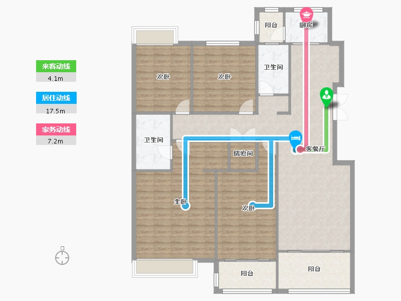 辽宁省-沈阳市-汇置尚郡蒲河路59-11号（11号楼）,蒲河路59-9号（9号楼）A户型建面162m²-152.99-户型库-动静线