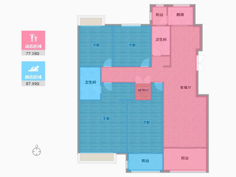 辽宁省-沈阳市-汇置尚郡蒲河路59-11号（11号楼）,蒲河路59-9号（9号楼）A户型建面162m²-152.99-户型库-动静分区