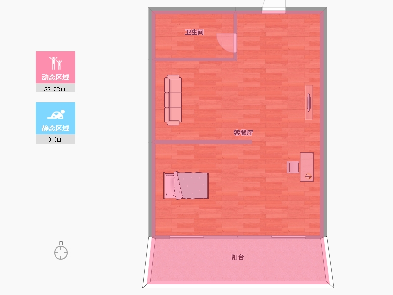 江苏省-苏州市-苏州御玲珑公寓19号楼74㎡-59.00-户型库-动静分区