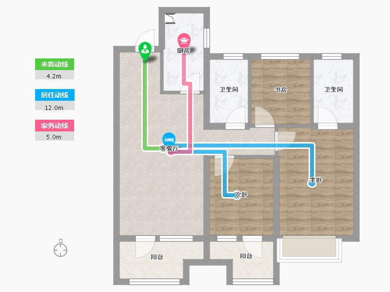 辽宁省-沈阳市-富力院士廷蒲丰路97-6号（6号楼）,蒲丰路97-5号（5号楼）,蒲丰路97-4号（4号楼）-73.78-户型库-动静线