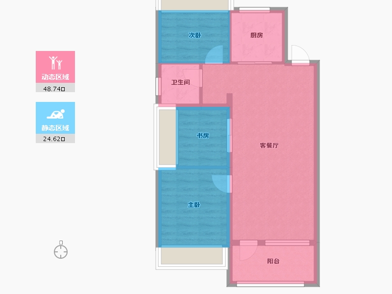 辽宁省-沈阳市-金沙巴黎花园七星大街25-6号（7d）,七星大街25-3号（3-1栋）,七星大街25-3号（-65.69-户型库-动静分区