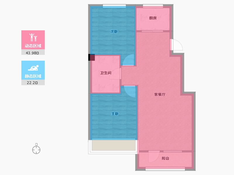 辽宁省-沈阳市-金沙巴黎花园七星大街27-18号（6栋）,七星大街27-14号（5金沙巴黎花园七星大街27-18-59.87-户型库-动静分区