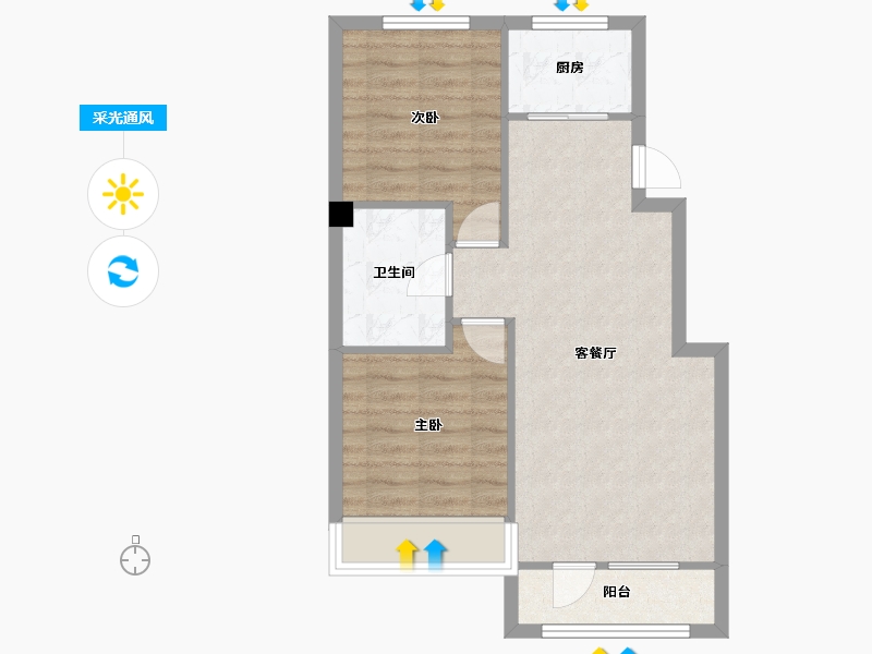 辽宁省-沈阳市-金沙巴黎花园七星大街27-18号（6栋）,七星大街27-14号（5金沙巴黎花园七星大街27-18-59.87-户型库-采光通风