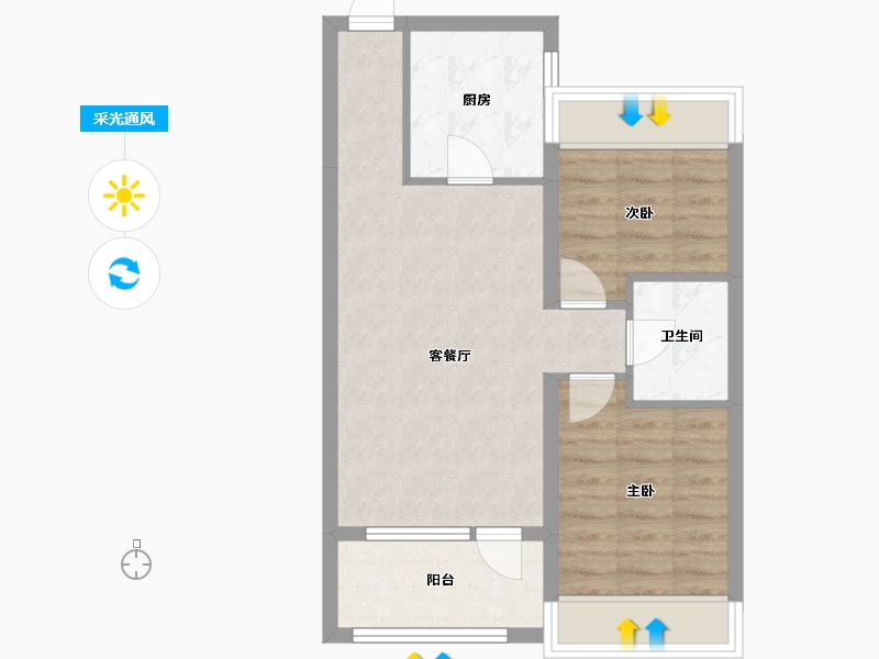 辽宁省-沈阳市-金沙巴黎花园七星大街25-7号（8栋）,七星大街25-3号（3-1栋）A户型建面88m²-57.87-户型库-采光通风