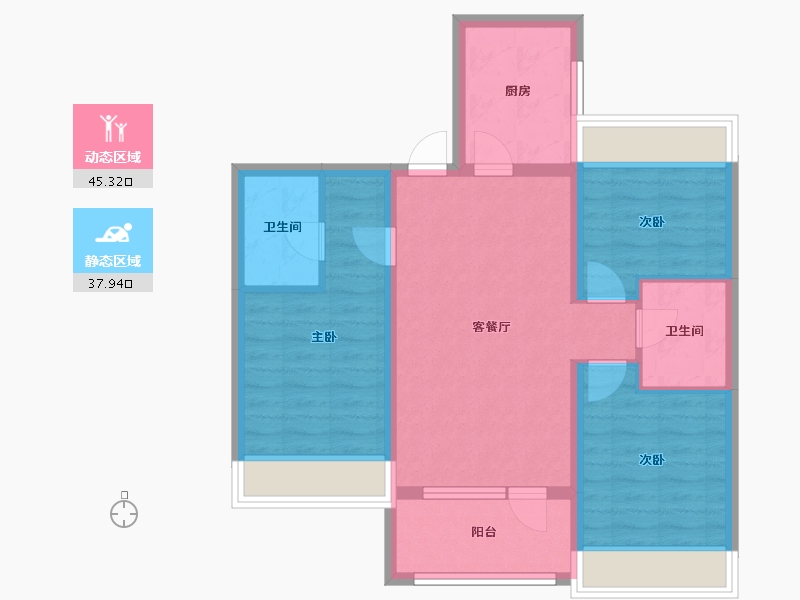 辽宁省-沈阳市-金沙巴黎花园七星大街25-8号（9栋）,七星大街25-9号（10栋）,七星大街25-10号（-73.55-户型库-动静分区