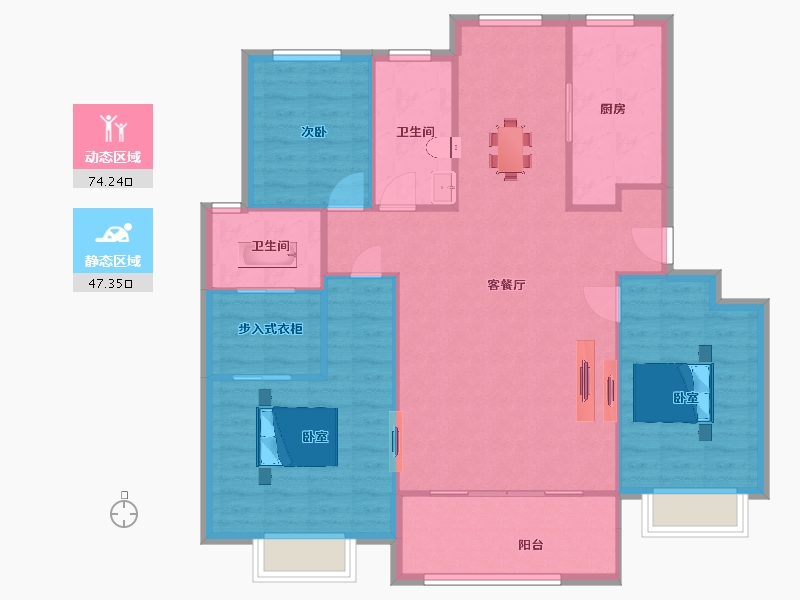 江苏省-苏州市-富都花园3幢140㎡-111.99-户型库-动静分区