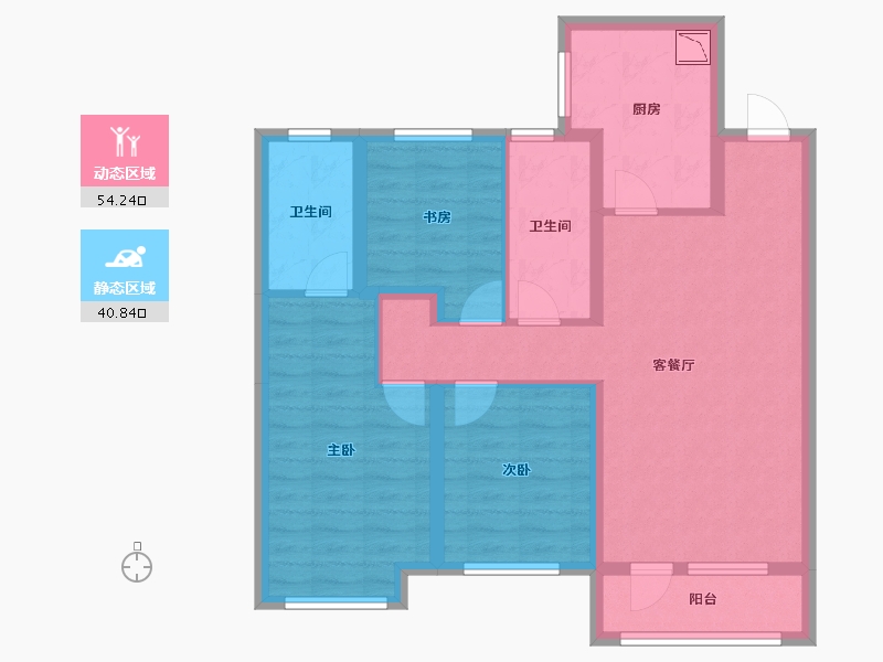 辽宁省-沈阳市-龙湖九里晴川126㎡户型建面126m²-83.58-户型库-动静分区