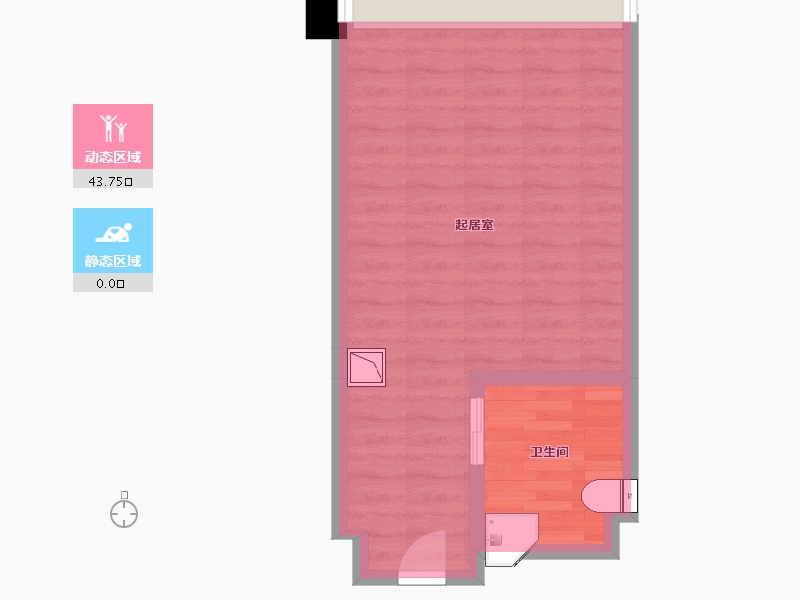 江苏省-苏州市-宝韵铂宫2-I户型49m²-39.22-户型库-动静分区