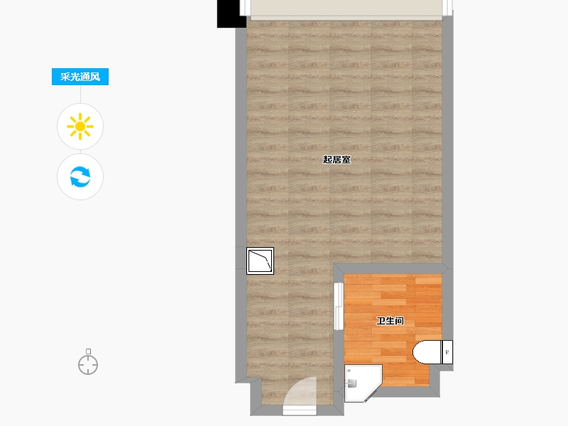 江苏省-苏州市-宝韵铂宫2-I户型49m²-39.22-户型库-采光通风