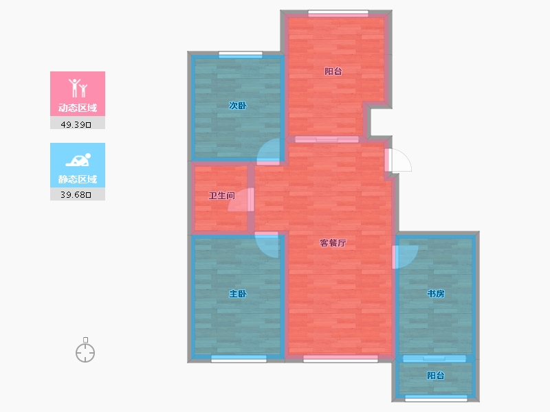 辽宁省-鞍山市-佳泰美景-79.56-户型库-动静分区