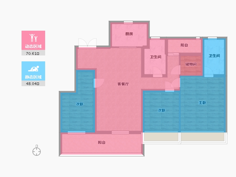 江苏省-苏州市-和风名筑5栋128㎡-105.54-户型库-动静分区