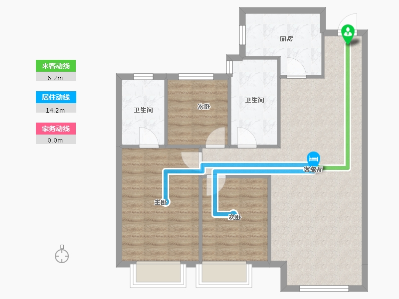 辽宁省-沈阳市-恒大时代新城蒲田路25-7号（30号楼）,蒲田路25-21号（19号楼）,蒲田路25-20号-83.46-户型库-动静线