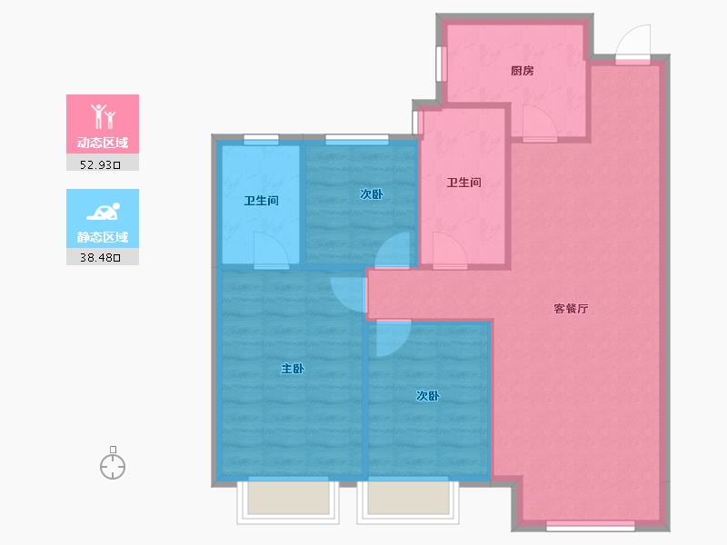 辽宁省-沈阳市-恒大时代新城蒲田路25-7号（30号楼）,蒲田路25-21号（19号楼）,蒲田路25-20号-83.46-户型库-动静分区