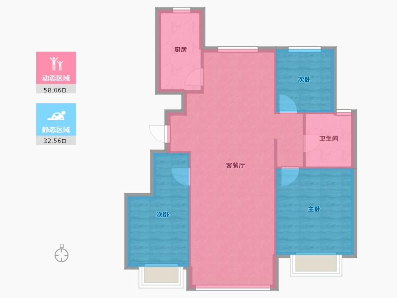 辽宁省-沈阳市-恒大时代新城蒲田路25-34号(6号楼),蒲田路25-33号(7号楼),蒲田路25-29号(-82.82-户型库-动静分区