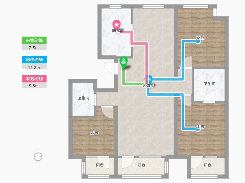 辽宁省-沈阳市-首开如院正良一路28-22号（B4号楼）,正良一路28-24号（B5号楼）,正良一路28-1-88.23-户型库-动静线