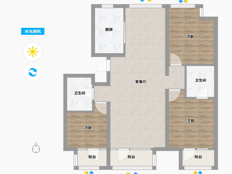 辽宁省-沈阳市-首开如院正良一路28-2号（A2号楼）,正良一路28-18号（A7号楼）,正良一路28-6号-87.76-户型库-采光通风