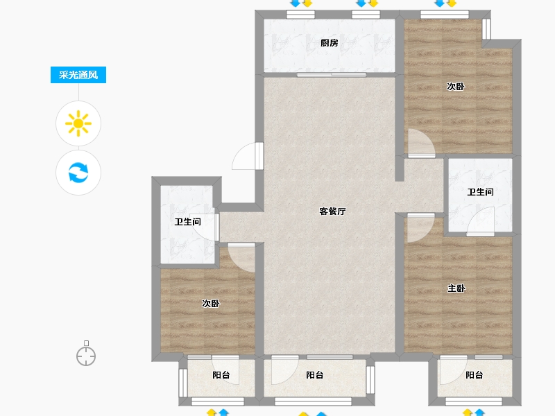 辽宁省-沈阳市-首开如院正良一路28-2号（A2号楼）,正良一路28-18号（A7号楼）,正良一路28-6号-84.12-户型库-采光通风