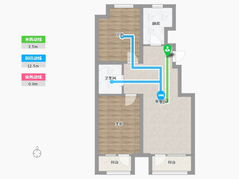 辽宁省-沈阳市-首开如院正良一路28-17号（B6号楼）,正良一路28号（B1栋）,正良一路28-23号（B-63.43-户型库-动静线