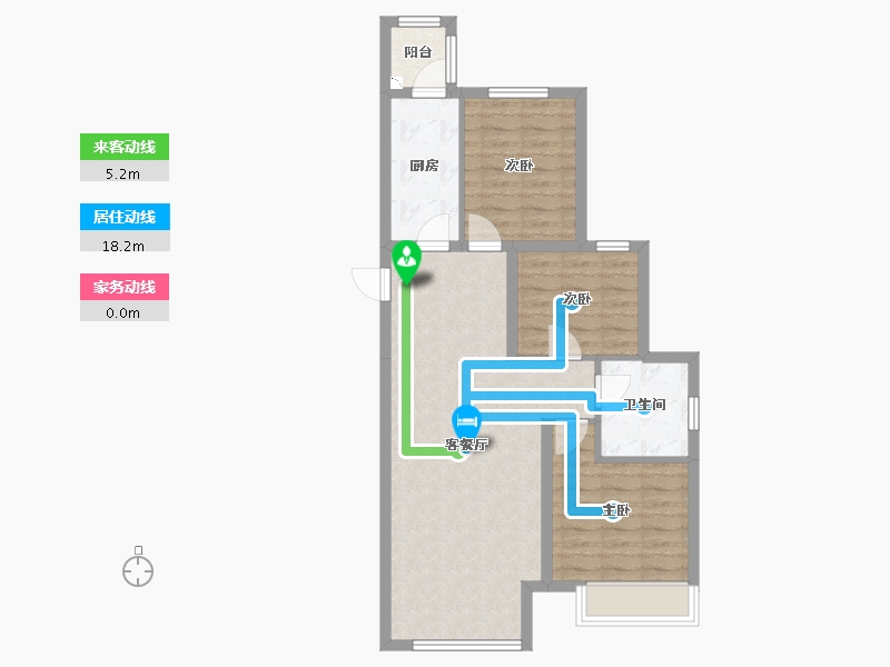 辽宁省-沈阳市-恒大绿茵小镇蒲河路288-21号（14栋）F户型建面113m²-72.54-户型库-动静线