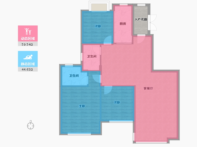 辽宁省-沈阳市-恒大绿茵小镇沈北新区蒲河路288-8号(3d）,蒲河路288-12号（5栋）,蒲河路288--98.63-户型库-动静分区