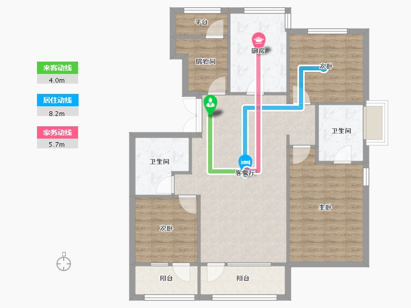 辽宁省-沈阳市-富力盛悦府孝信街28-21号（21号楼）,孝信街28-22号（22号楼）,孝信街28-23号-101.69-户型库-动静线