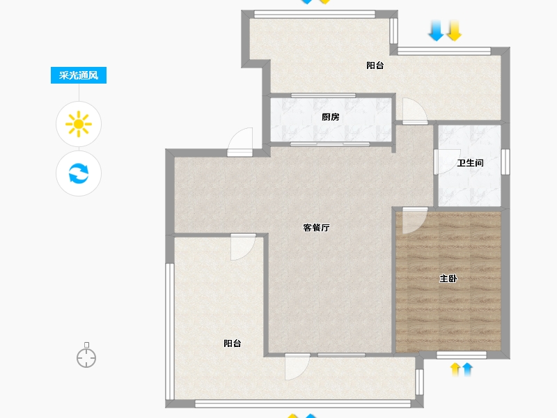 辽宁省-沈阳市-富力盛悦府孝信街28-21号（21号楼）,孝信街28-22号（22号楼）,孝信街28-23号-97.76-户型库-采光通风