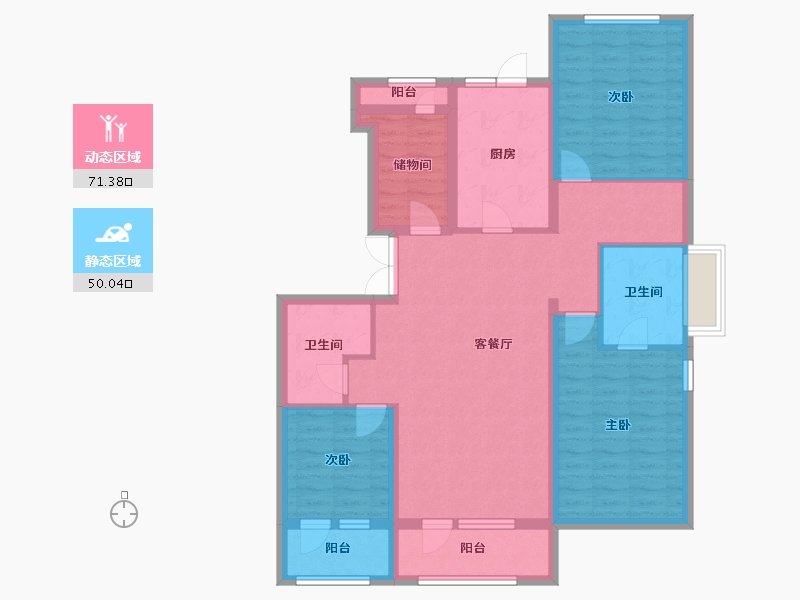 辽宁省-沈阳市-富力盛悦府孝信街28-21号（21号楼）,孝信街28-22号（22号楼）,孝信街28-23号-108.12-户型库-动静分区