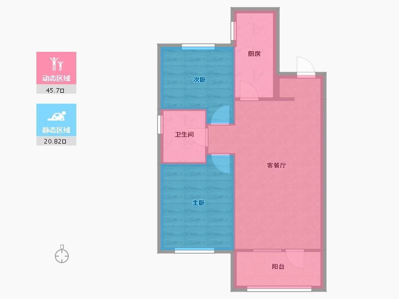 辽宁省-沈阳市-城建万科城吉祥街道办事处团结街22-1号(11号楼）A户型建面92m²-60.01-户型库-动静分区