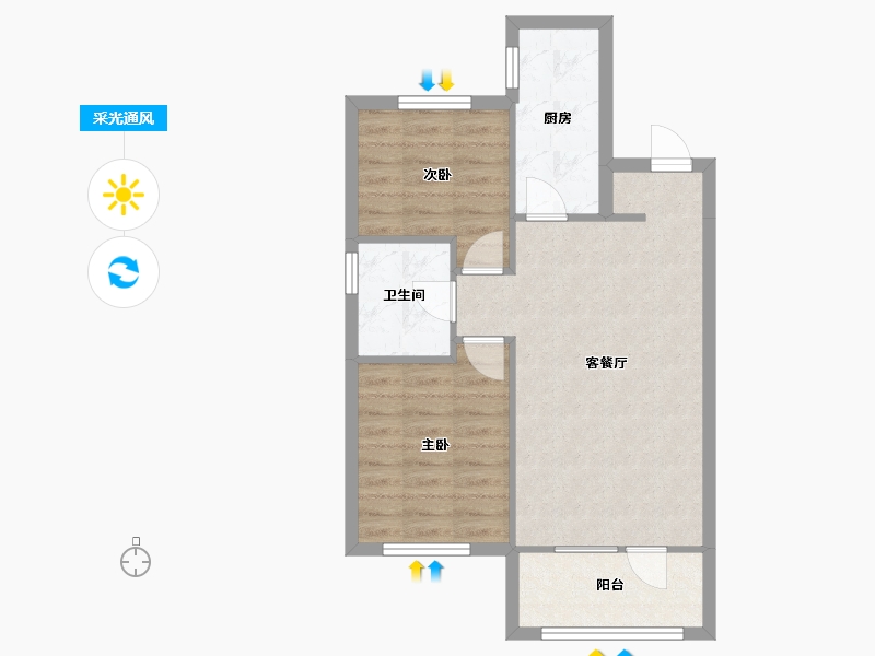 辽宁省-沈阳市-城建万科城吉祥街道办事处团结街22-1号(11号楼）A户型建面92m²-60.01-户型库-采光通风