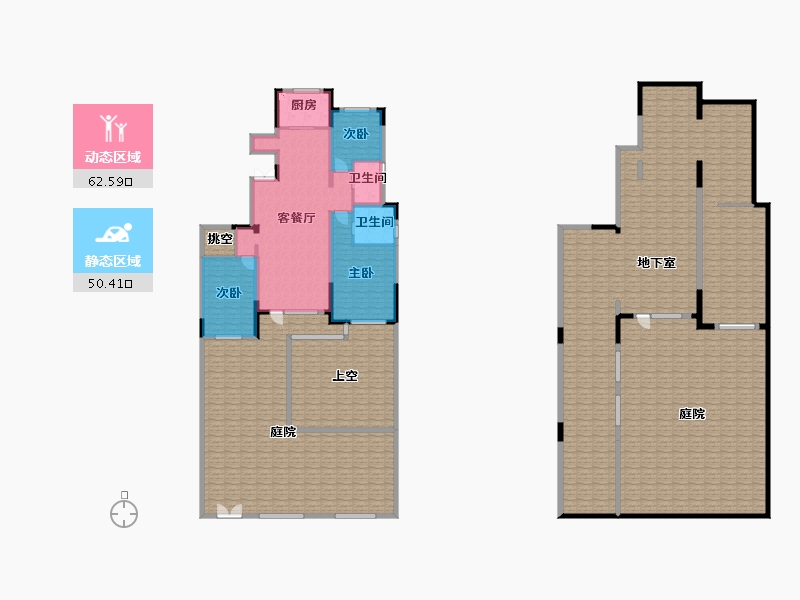 辽宁省-沈阳市-华润置地二十四城央境144平米（带地下室）户型144m²-475.82-户型库-动静分区