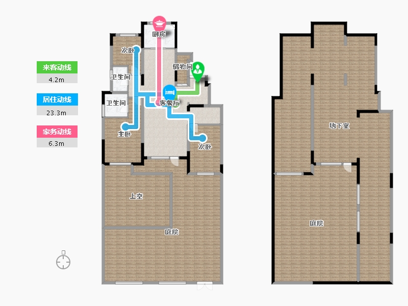 辽宁省-沈阳市-华润置地二十四城央境153平米（带地下室）户型153m²-474.04-户型库-动静线