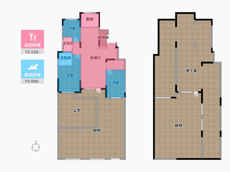 辽宁省-沈阳市-华润置地二十四城央境153平米（带地下室）户型153m²-474.04-户型库-动静分区