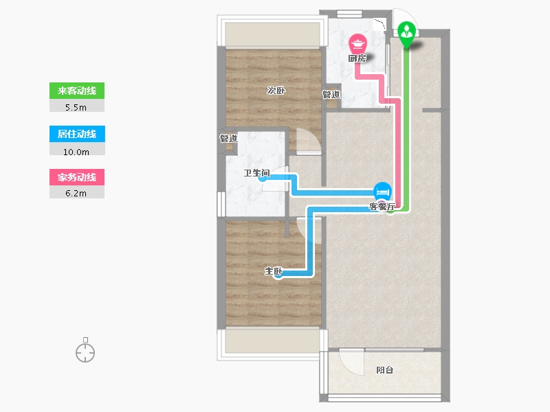 辽宁省-沈阳市-华润置地萬象府92㎡户型92m²-65.86-户型库-动静线