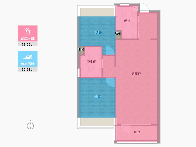 辽宁省-沈阳市-华润置地萬象府92㎡户型92m²-65.86-户型库-动静分区