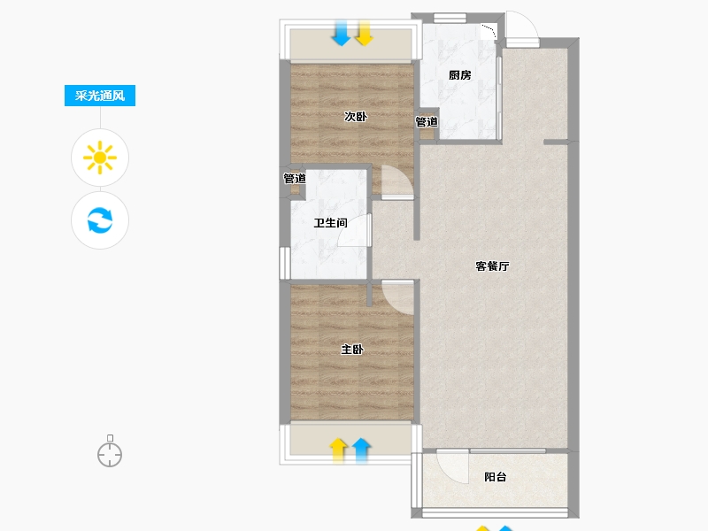 辽宁省-沈阳市-华润置地萬象府92㎡户型92m²-65.86-户型库-采光通风