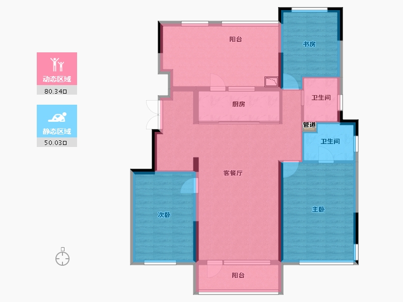 辽宁省-沈阳市-华润置地萬象府122㎡户型122m²-117.56-户型库-动静分区