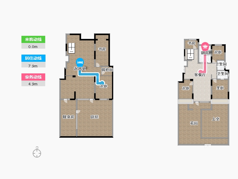 辽宁省-沈阳市-华润置地萬象府139㎡一层户型139m²-441.65-户型库-动静线