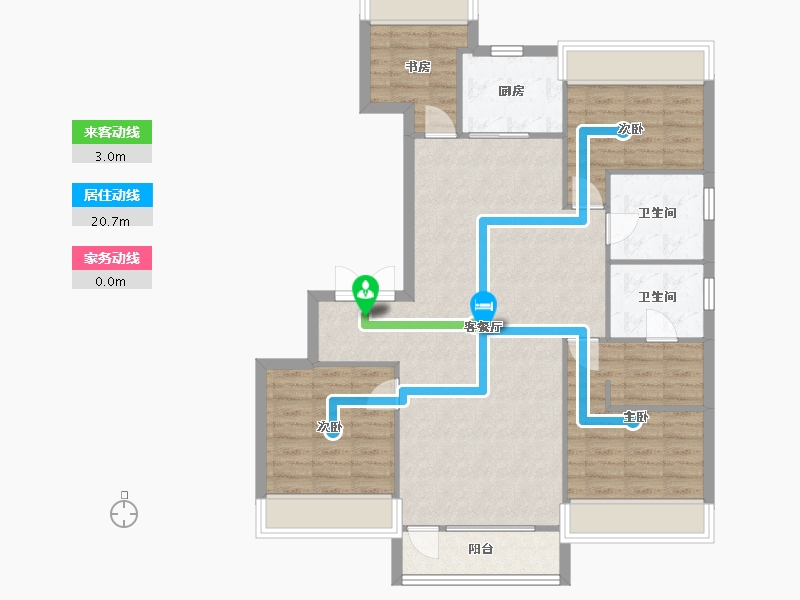 辽宁省-沈阳市-华润置地萬象府146㎡户型146m²-100.93-户型库-动静线