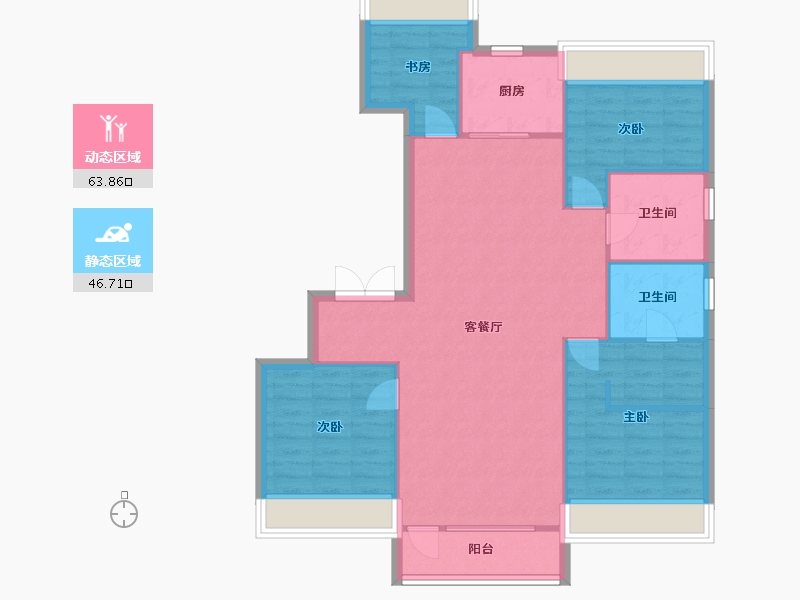 辽宁省-沈阳市-华润置地萬象府146㎡户型146m²-100.93-户型库-动静分区