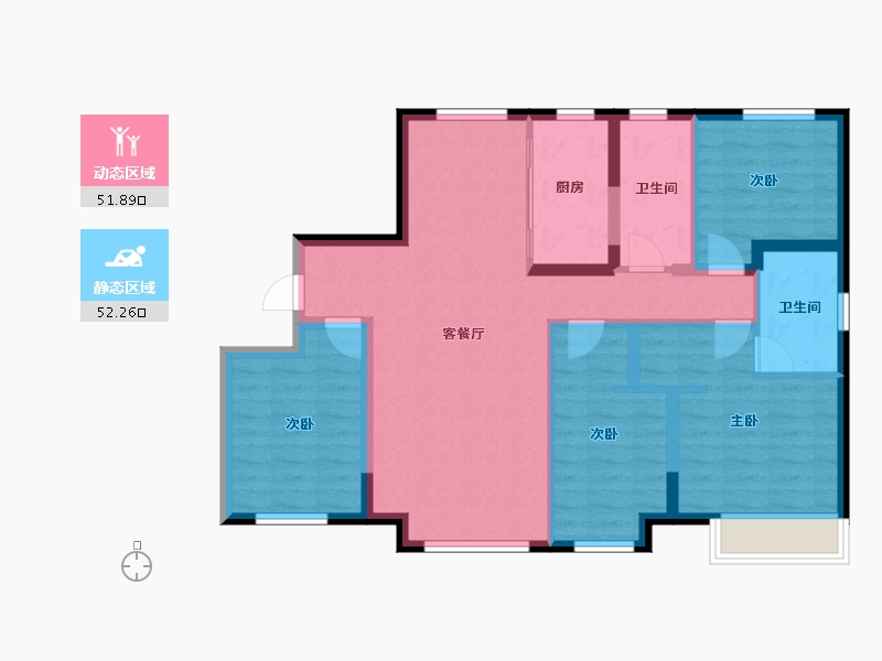 辽宁省-沈阳市-万达盛京ONEC户型建面115m²-92.99-户型库-动静分区