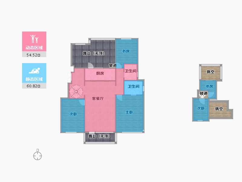 辽宁省-沈阳市-华润置地萬象府北二西路36乙28号（29栋）139m²-143.36-户型库-动静分区