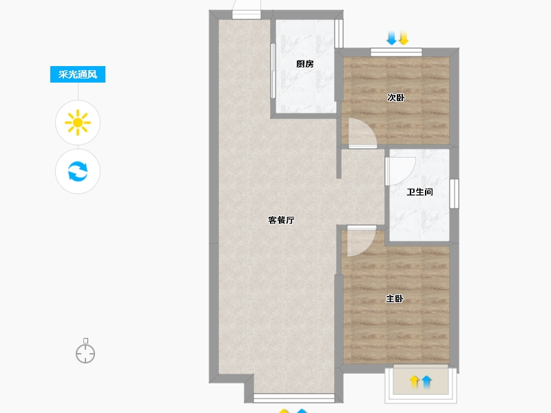 辽宁省-沈阳市-恒大时代新城蒲田路25-12号（23号楼）,蒲田路25-13号（24号楼）,蒲田路25-24-57.13-户型库-采光通风