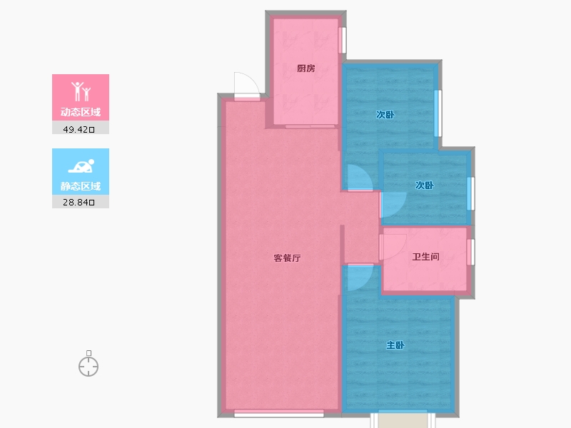 辽宁省-沈阳市-恒大时代新城蒲田路25-9号（28号楼）LR17-1-A户型建面109m²-70.28-户型库-动静分区