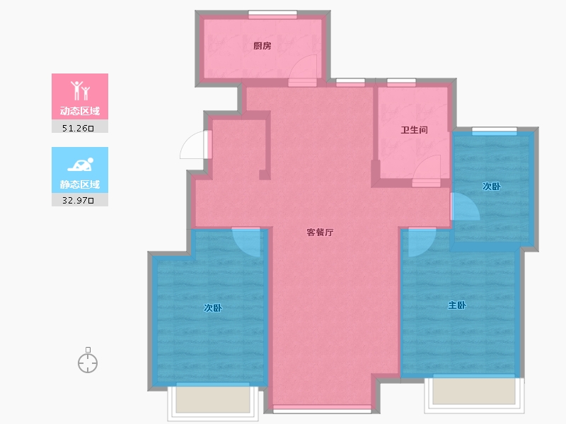 辽宁省-沈阳市-恒大时代新城蒲田路25-38号（2号楼）,蒲田路25-35号(5号楼),蒲田路25-32号(-75.27-户型库-动静分区