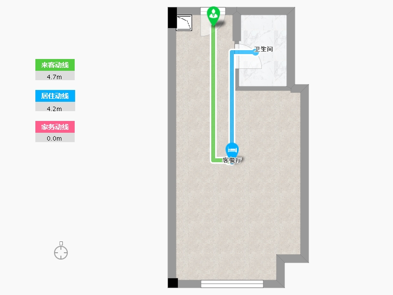 辽宁省-沈阳市-万隆商业广场人和街130号（1号楼）B户型建面48m²-31.28-户型库-动静线