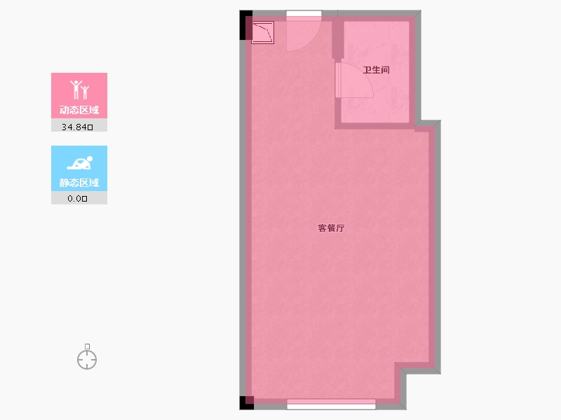 辽宁省-沈阳市-万隆商业广场人和街130号（1号楼）B户型建面48m²-31.28-户型库-动静分区