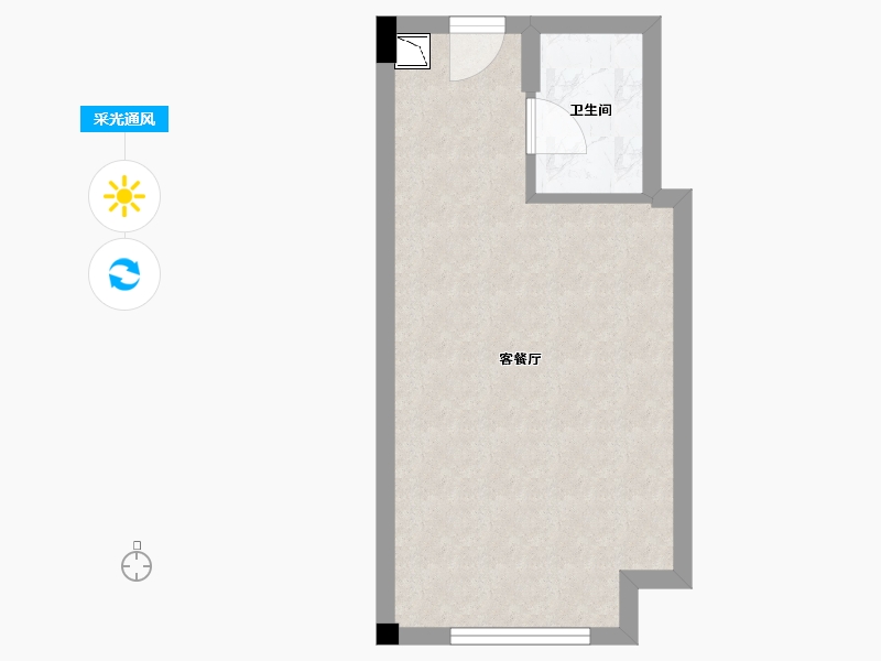 辽宁省-沈阳市-万隆商业广场人和街130号（1号楼）B户型建面48m²-31.28-户型库-采光通风