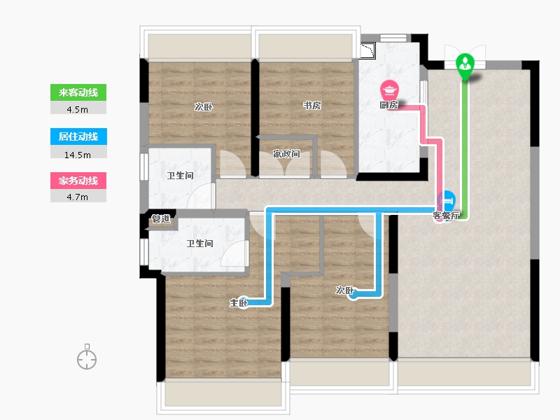 辽宁省-沈阳市-保利云禧北二西路（25,23,27,26)号楼140m²-94.43-户型库-动静线