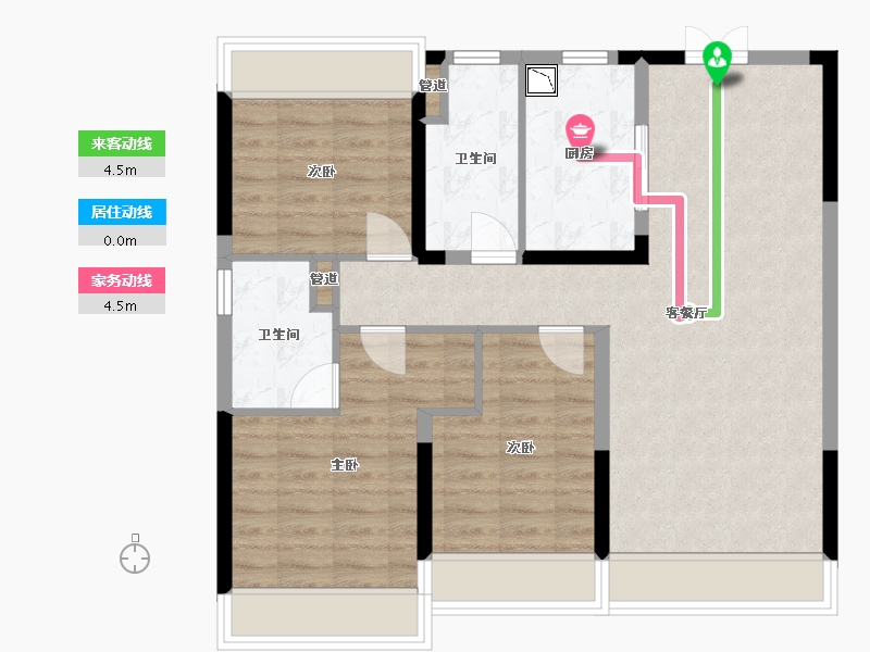 辽宁省-沈阳市-保利云禧北二西路（17,20,21,,29)号楼130m²-83.11-户型库-动静线