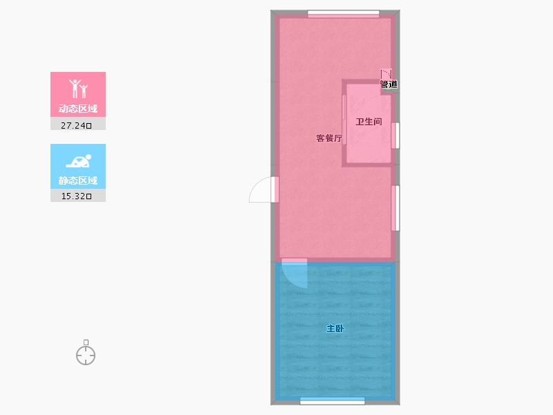 辽宁省-沈阳市-城建闲云雅居十五号街16号甲-1（25号楼）53m²-38.00-户型库-动静分区